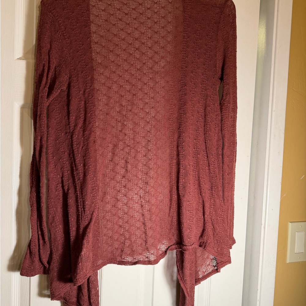Volcom Women's Rust Open-Front Cardigan - Picture 2 of 2